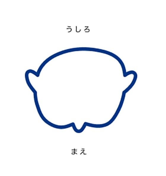短頭症の頭の形を上から見た図